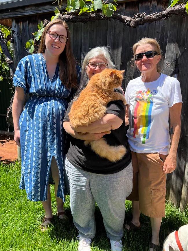 Champ with Gemma (left), Suzanne (centre) and Tina (right). Picture: Supplied