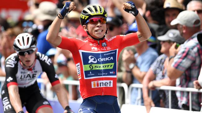 Caleb Ewan won all four flat stages of this year’s Tour Down Under.