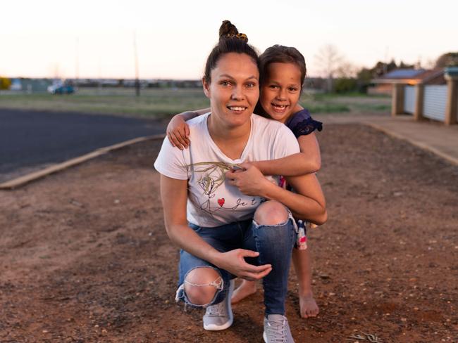 Amy Stanley with her 6 year old daughter Alexis. Picture: Ryan Osland