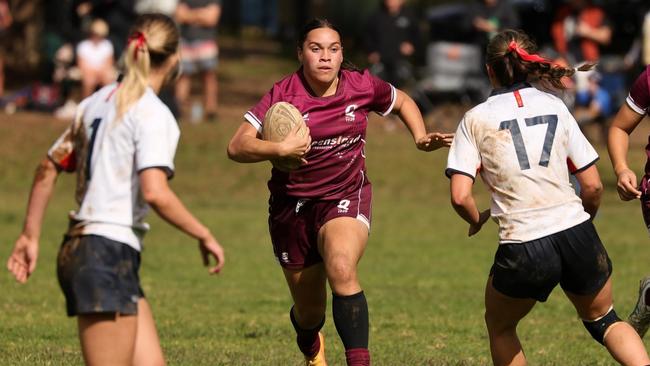 Orianna Clark of Ipswich SHS playing for Queensland. Picture courtesy of Nashys Pix.