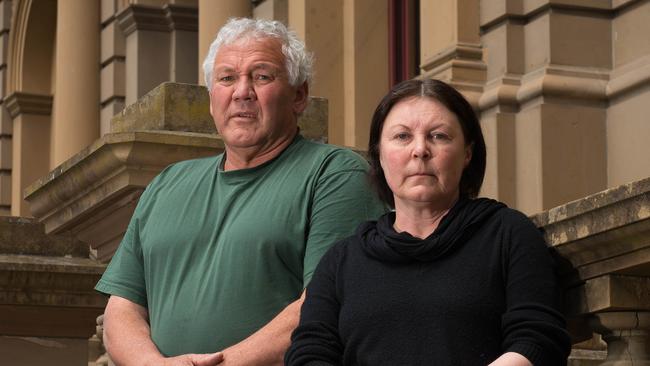 Rodney Dillon and Fiona Hamilton in Hobart. Picture: Matthew Newton