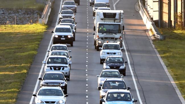 Morning peak hour traffic in the southeast. Picture: Nicole Garmston