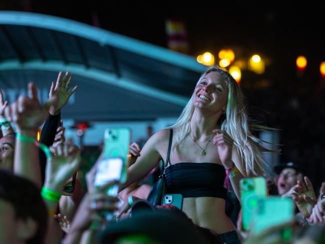 BYRON BAY, AUSTRALIA - Newswire Photos, 22 JULY 2023: Splendour in the Grass 2023: Flume plays to crowds at Splendour in the Grass, Saturday night. Picture: NCA Danielle Smith / Newswire