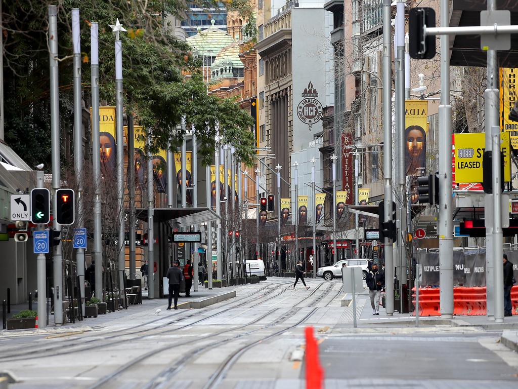 George Street has become a ghost town. Picture: Toby Zerna