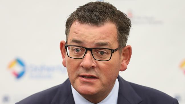 Victorian Premier Daniel Andrews at the Doherty Institute in Melbourne on Tuesday. Picture: AAP