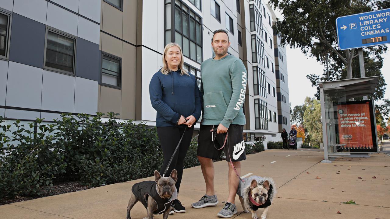 Shelly Bray and John Jackson said it took a long time for their unit block on Caddies Boulevard, Rouse Hill to fill. Picture: Adam Yip