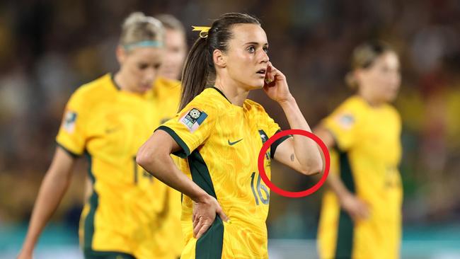 Hayley Raso during Australia’s clash with Nigeria. Photo by Brendon Thorne/Getty Images.