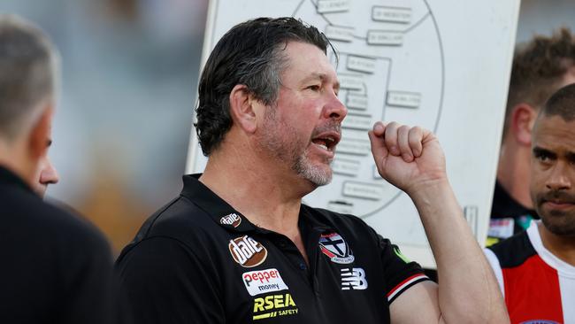 St Kilda coach Brett Ratten said playing interstate wasn’t to blame for the club’s loss to Port Adelaide. Picture: Michael Willson/AFL Photos via Getty Images