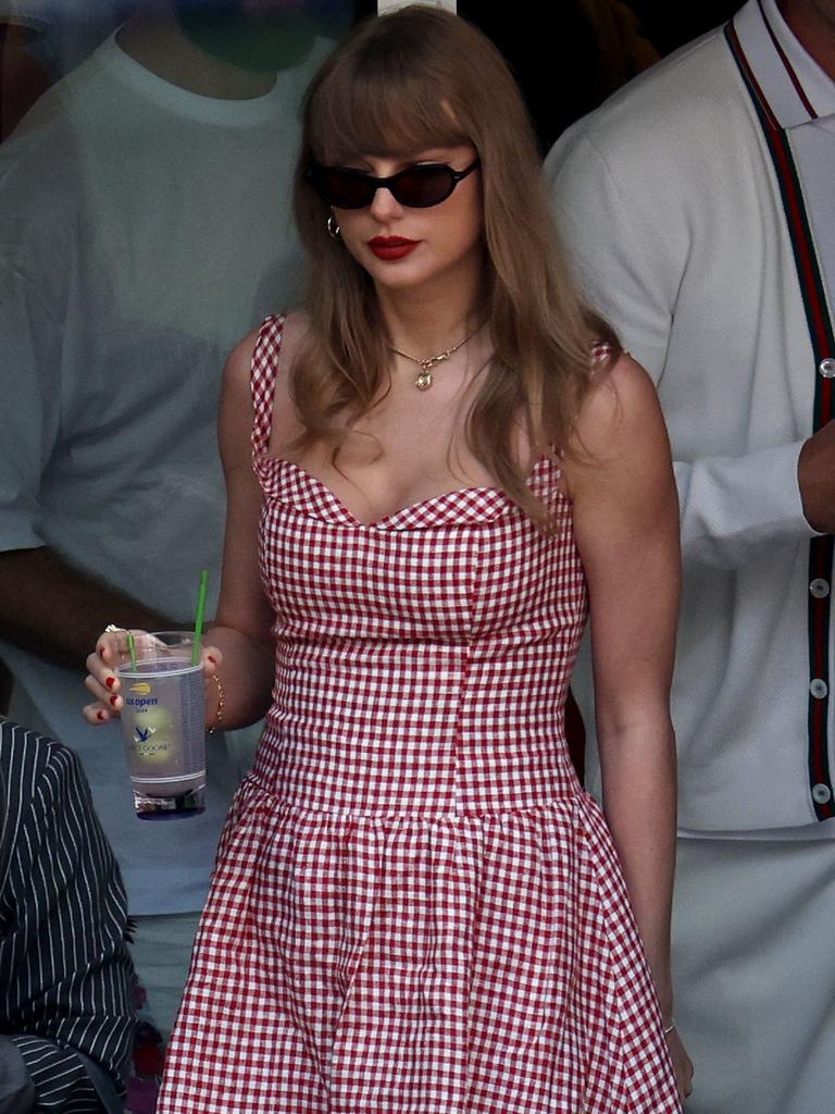 Swift wore a red and white sundress. Picture: JAMIE SQUIRE/Getty Images via AFP