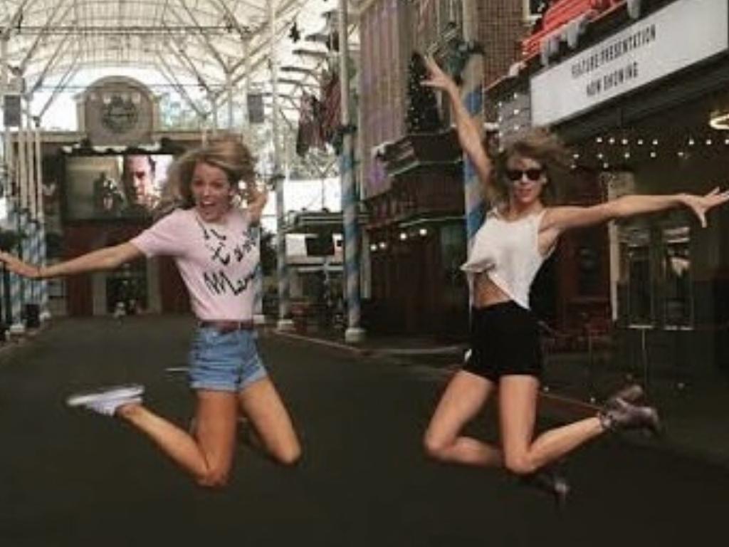 Blake Lively and Taylor Swift at Movie World, Gold Coast. Picture: Supplied