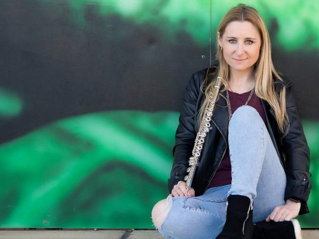 Dr Janelle Colville Fletcher in publicity shots for her Fringe show So Flutatious is the current head of the Tabor Music Department at Tabor College, Adelaide. Picture: Supplied