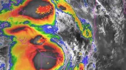 Ex-TC Kirrily continues to bring damaging winds, heavy rain and flooding to the Gulf Country and Mornington Island. Picture: Bureau of Meteorology