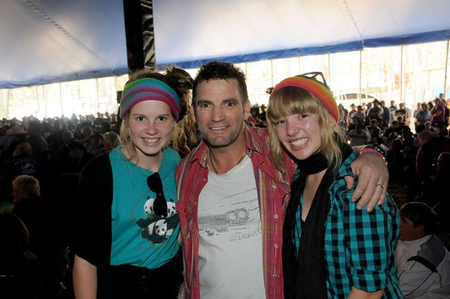 Mad Mike Bennett gets to know Sophie Wright and Sophie Price. Picture: Craig Warhurst