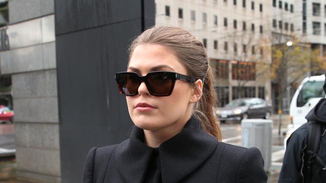 Belle Gibson arrives at the Federal Court in Melbourne, Thursday, June 20, 2019.