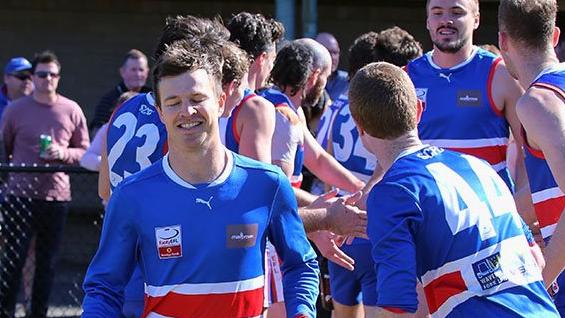 Daniel King leads South Croydon out in his 250th senior game in the Eastern Football League (EFL). Picture: Eastern Sporting Images