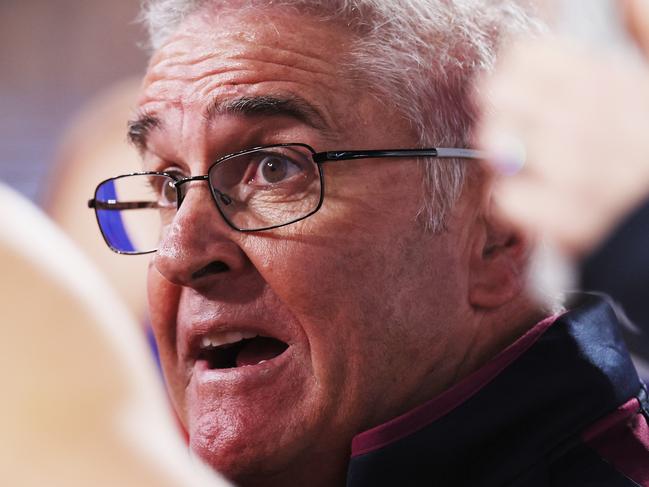 ADELAIDE, AUSTRALIA - MAY 02: Chris Fagan, Senior Coach of the Lions during the 2024 AFL Round 08 match between the Adelaide Crows and the Port Adelaide Power at Adelaide Oval on May 02, 2024 in Adelaide, Australia. (Photo by James Elsby/AFL Photos via Getty Images)