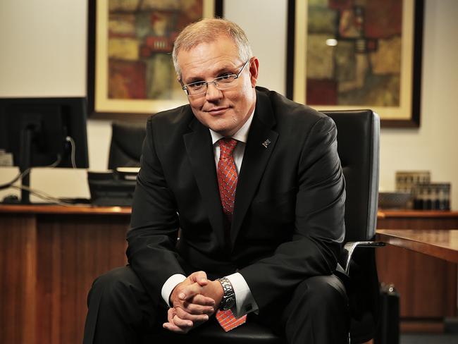 Federal Treasurer Scott Morrison pictured at his office in Canberra. Picture: Sam Ruttyn