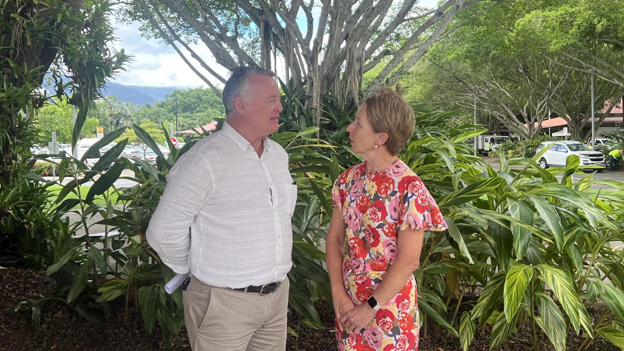 Mr Healy and Ms Farmer in Cairns. Picture: Molly Frew