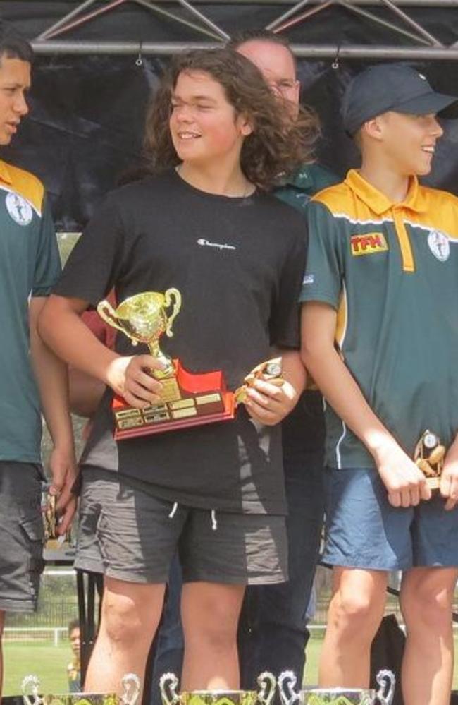 Ayden Milne was named under 13 rising star at Logan Brothers awards.