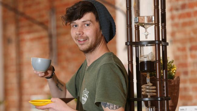 Barista Ben LeFevre of 2 Chefs, Geelong. Picture: Peter Ristevski