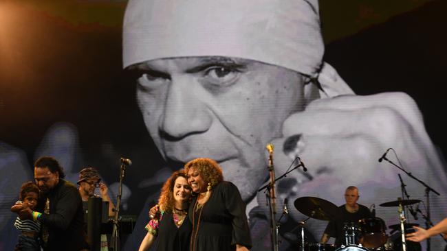 Emma Donovan and fellow First Nations' artists pay tribute to the passing of Uncle Archie Roach at the 2022 National Indigenous Music Awards. Picture: (A)manda Parkinson