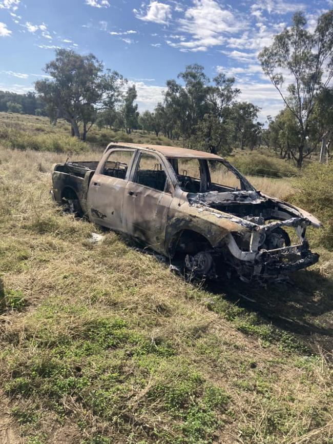 This Isuzu D-MAX was stolen from Goondiwindi on Sunday morning and was torched in Boggabilla. (Photo: supplied)