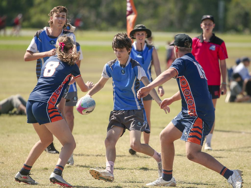 McCauley College V Laidley State High at the 2024 Gold Coast Titans All Schools Touch Football Picture: Glenn Campbell