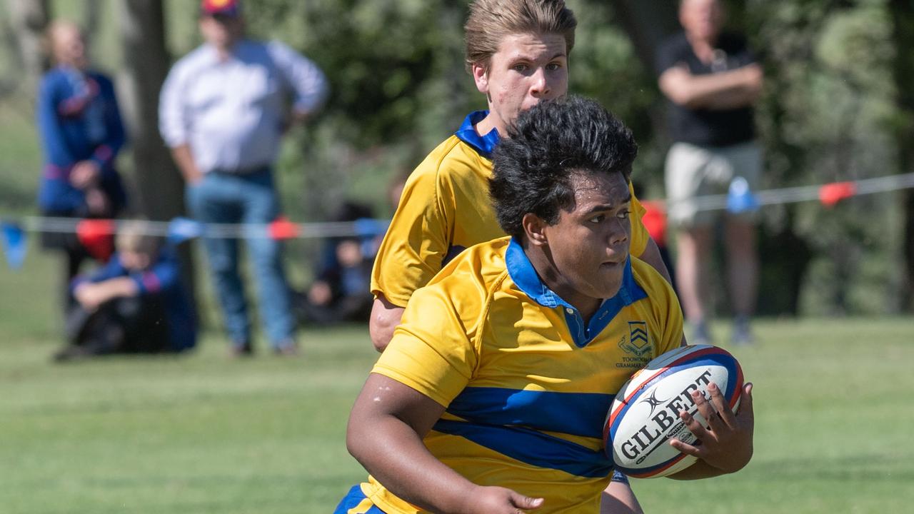 Downlands 16B vs TGS 16B. 2024 O'Callaghan Cup day at Downlands College. Photo by Nev Madsen