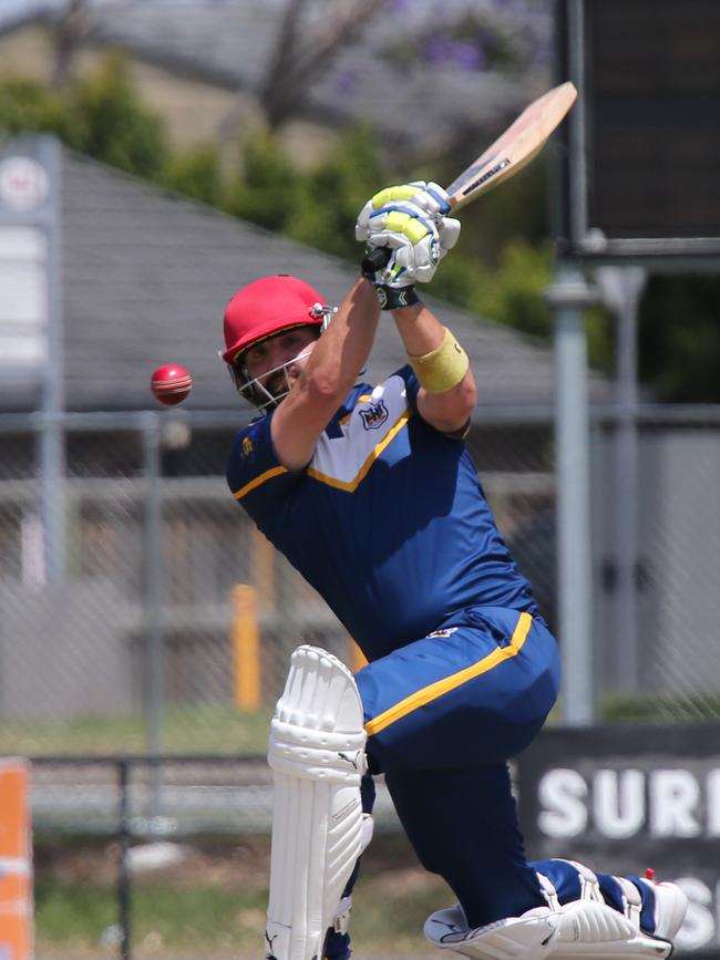 Cricket Gold Coast Kookaburra Cup - Surfers Paradise vs Coomera Hope Island at Sir Bruce Small Park. Coomera batsman Phil Tunnicliffe. Picture: Mike Batterham