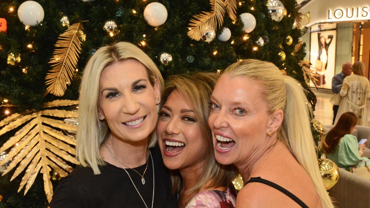 Ash White, Kathleen DeLeon Jones and Tegan Glass at Pacific Fair Luxury Soiree, Broadbeach. Pic: Regina King