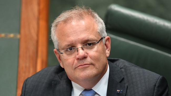 Scott Morrison in question time on Tuesday. Picture: AAP