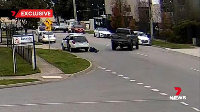 Footage shows a man being run over in Carrum Downs. Picture: Channel 7