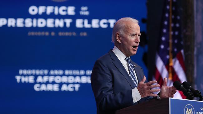 US president-elect Joe Biden has said Republicans who have sided with Donald Trump over his claims of fraud had been ‘mildly intimidated’ by him. Picture: Getty Images/AFP