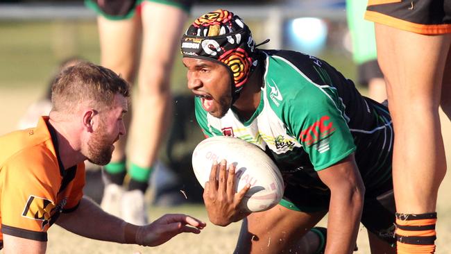 Brent Barnes pictured playing for Helensvale. Picture by Richard Gosling