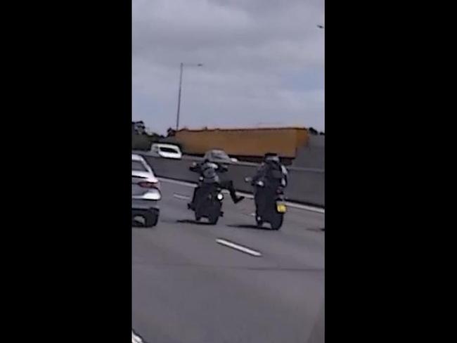 Mongols bikies attacks learner motorbike rider on the Monash Freeway