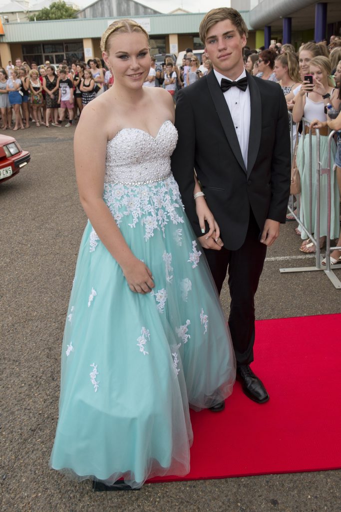 Lauren O'Connell and William Rummenie make their entrance. Picture: Kevin Farmer