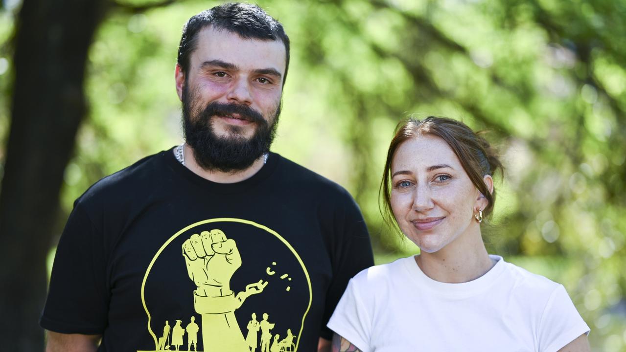 BPU national president Keiran Stewart-Assheton and BPU vice-president Leah House want revolution rather than reconciliation. Picture: NCA NewsWire / Martin Ollman