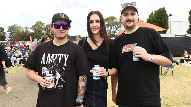 Hello Sunshine Music &amp; Food Festival. Maddison Marshall, Keirra Poulton and Campbell Poulton Picture: David Smith