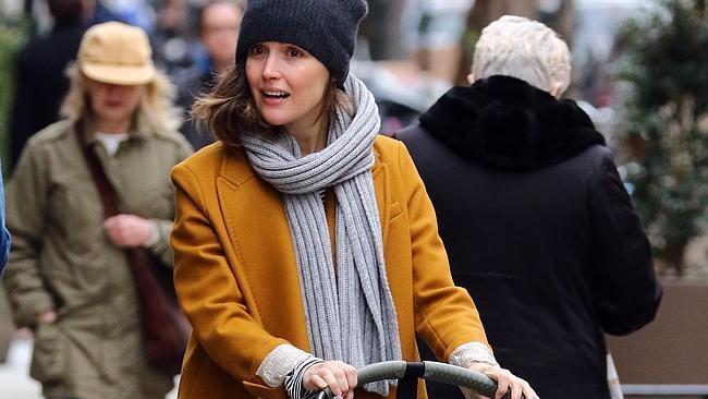 Rose Byrne rugs up with bub in New York winter