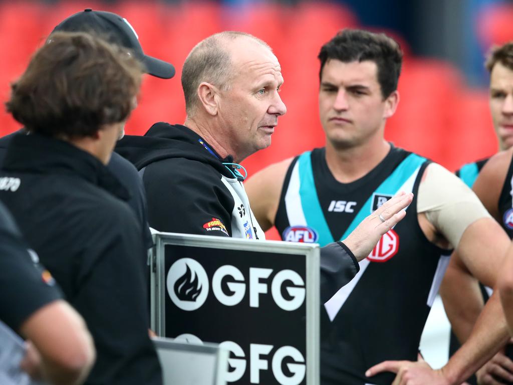 Port won’t mind where they play as long as they keep winning. (Photo by Jono Searle/AFL Photos/via Getty Images )