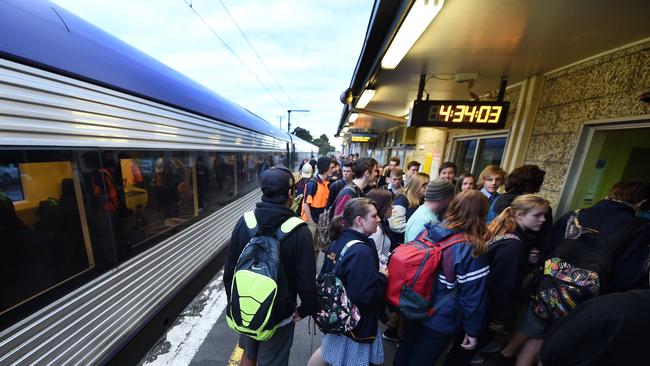 The proposal for faster regional rail could potentially cut overcrowding by adding more services. Picture: Rob Leeson