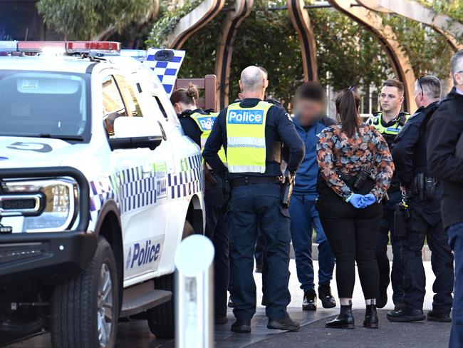 Police make an arrest. Picture: Josie Hayden