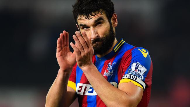 SWANSEA, WALES - NOVEMBER 29: Mile Jedinak of Crystal Palace applauds the crowd after the Barclays Premier League match between Swansea City and Crystal Palace at Liberty Stadium on November 29, 2014 in Swansea, Wales. (Photo by Mike Hewitt/Getty Images)