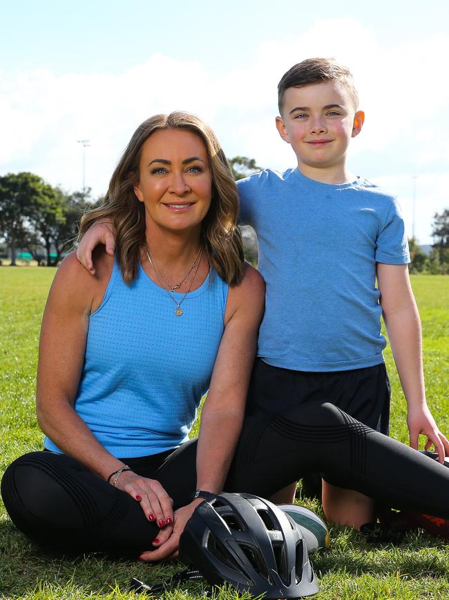 Michelle Bridges and her son Axel. Picture: Gaye Gerard