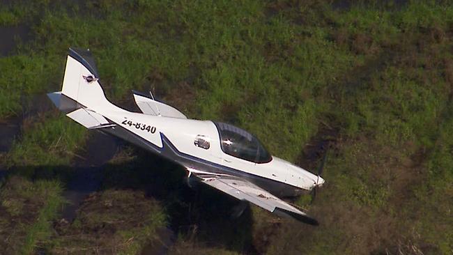 A small plane crashed on the northern Gold Coast. Picture: 9News Gold Coast via Facebook