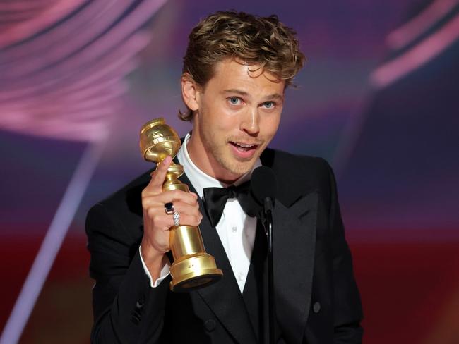 Just two days before Lisa Marie Presley’s death, Austin Butler celebrated his Golden Globe win with her. Picture: NBC via Getty Images