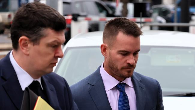 Brendan Howe, right, outside court with solicitor Michael Kukulies-Smith. Picture: Blake Foden