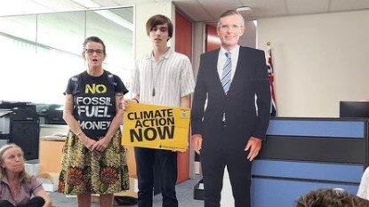 Rising Tide hold a sit in protest at NSW Premier's office in Epping. Picture: SUPPLIED