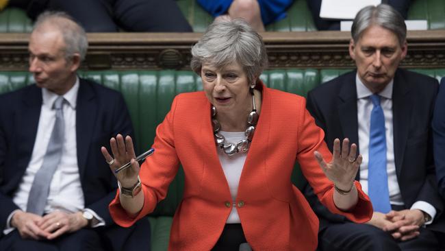 Theresa May appeals to MPs in parliament. Pic: AP