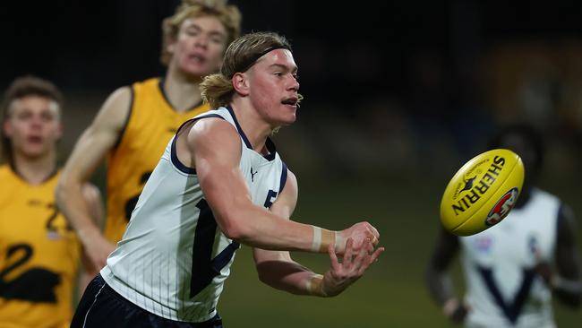 Harley Reid fires off a handball for Vic Country. Picture: Paul Kane/AFL Photos/via Getty Images